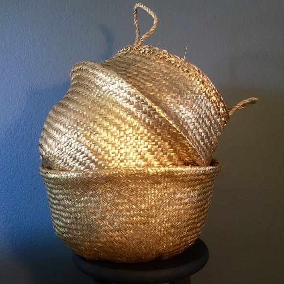 Organize your closet! Gold Seagrass Storage Basket - Picture 3 of 5